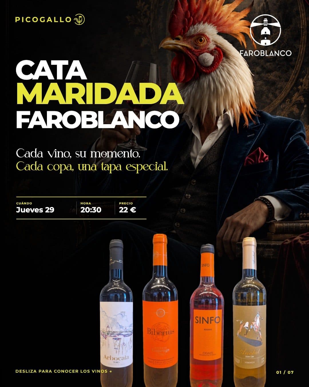 Cata maridada: Cuatro vinos, cuatro tapas