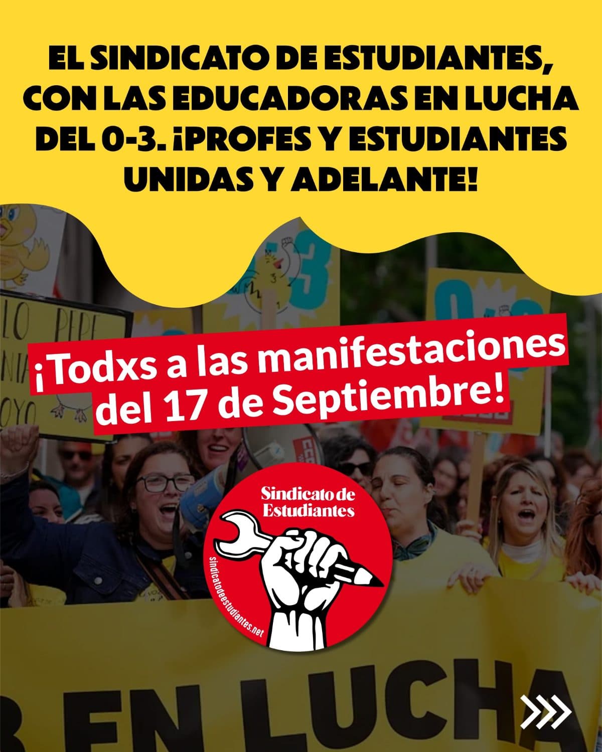 Manifestación en apoyo a las educadoras de educación infantil 0-3